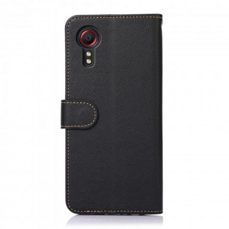 Flip Kotelot Samsung Galaxy Xcover 5 Litchi Leather Rfid Tekniikka Suojakuori