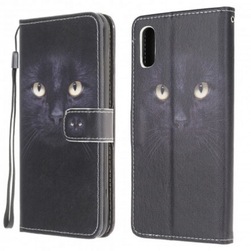 Flip Kotelot Samsung Galaxy Xcover 5 Mustat Strappy Cat Eyes