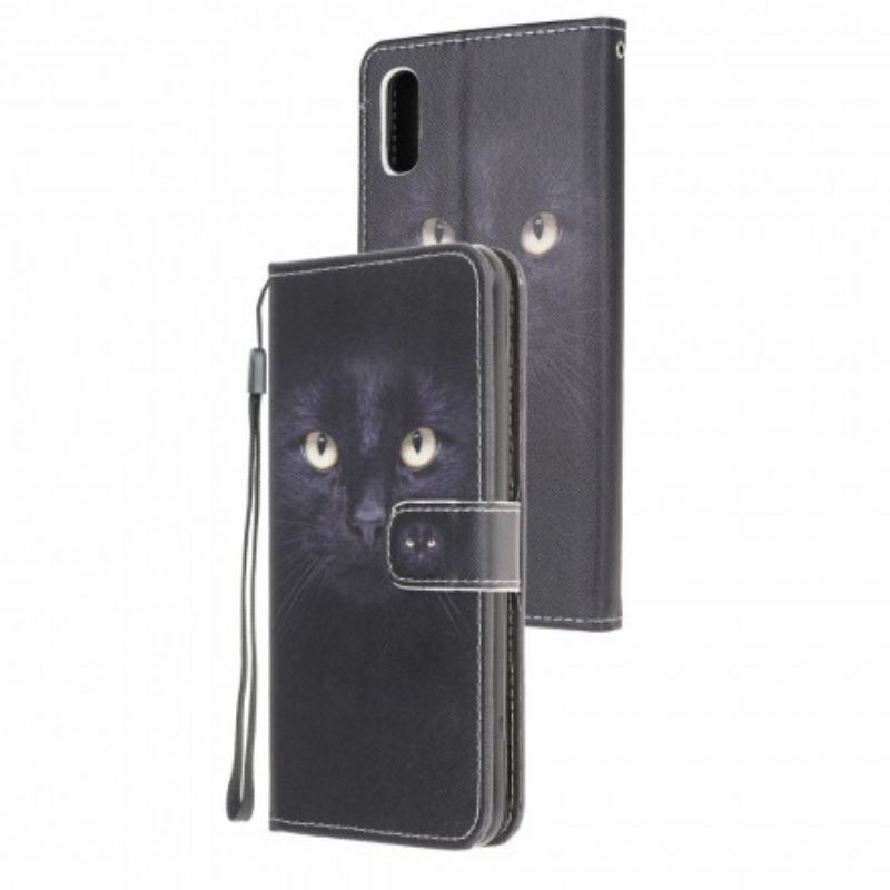 Flip Kotelot Samsung Galaxy Xcover 5 Mustat Strappy Cat Eyes