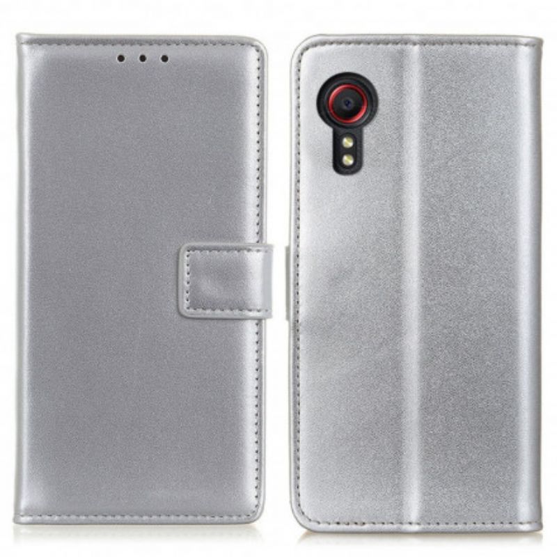 Flip Kotelot Samsung Galaxy Xcover 5 Yksinkertainen Litsi-keinonahka Suojakuori