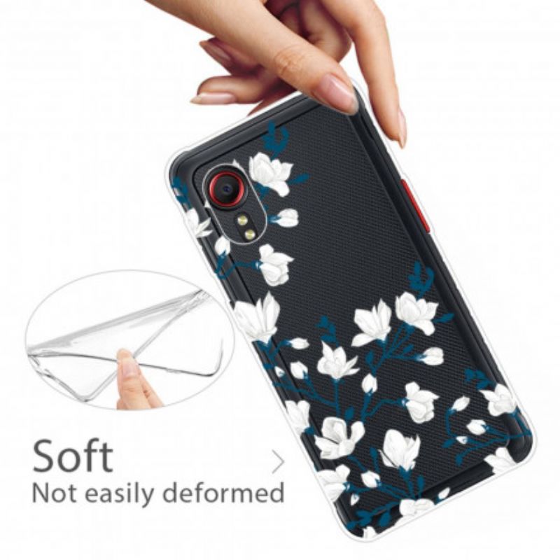 Kuori Samsung Galaxy Xcover 5 Valkoisia Kukkia Suojakuori