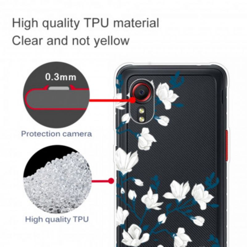 Kuori Samsung Galaxy Xcover 5 Valkoisia Kukkia Suojakuori