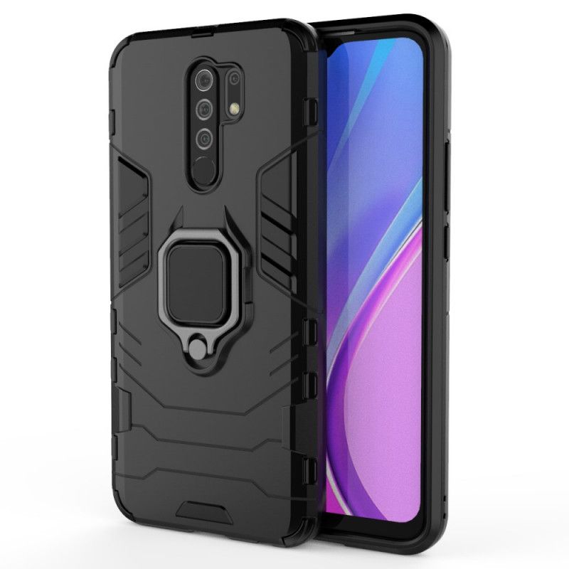 Case Kuoret Xiaomi Redmi 9 Punainen Musta Puhelinkuoret Kestävä Rengas