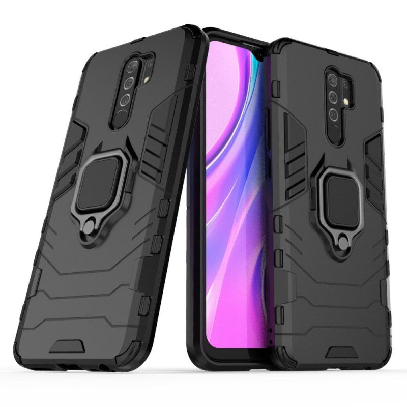 Case Kuoret Xiaomi Redmi 9 Punainen Musta Puhelinkuoret Kestävä Rengas