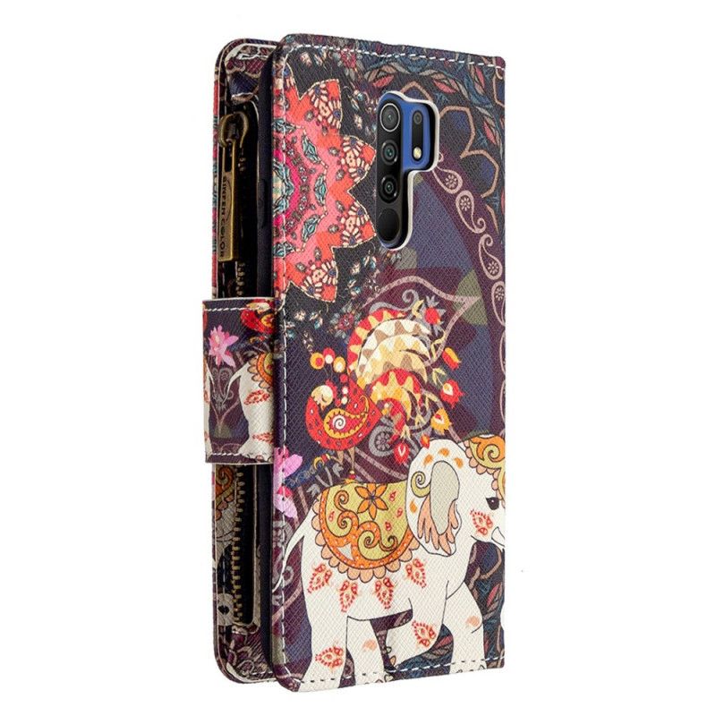 Flip Case Xiaomi Redmi 9 Norsun Vetoketjutasku