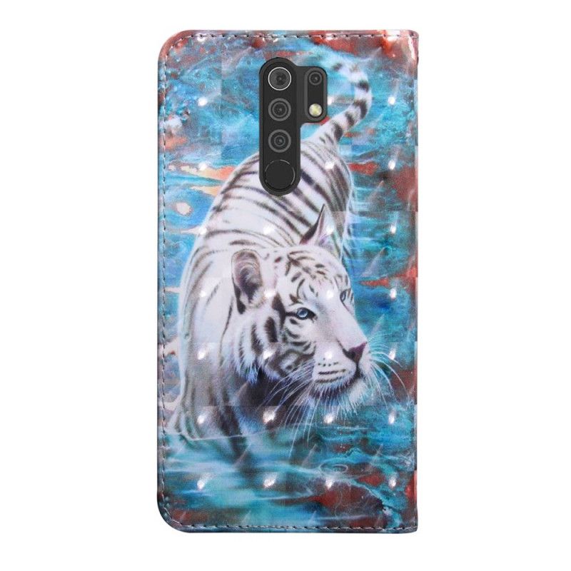 Flip Case Xiaomi Redmi 9 Tiikeri Vedessä