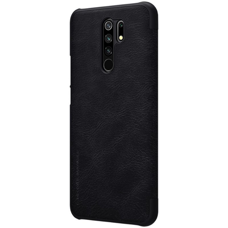 Flip Kotelot Xiaomi Redmi 9 Musta Puhelinkuoret Nillkin Qin -Sarja