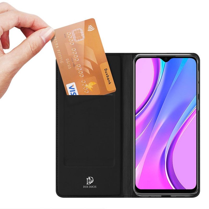 Flip Kotelot Xiaomi Redmi 9 Tummansininen Musta Pro Dux Ducis -Iho