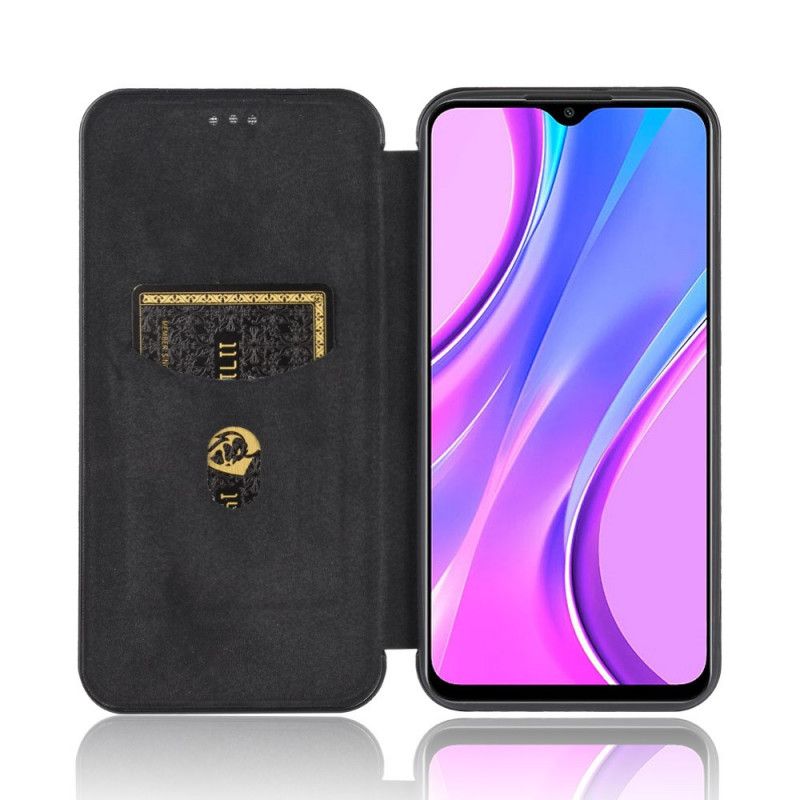 Flip Kotelot Xiaomi Redmi 9 Vihreä Musta Värillinen Hiilisilikoni