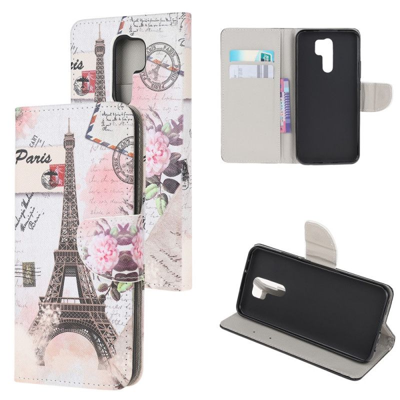 Kotelot Xiaomi Redmi 9 Retro Eiffel-Torni