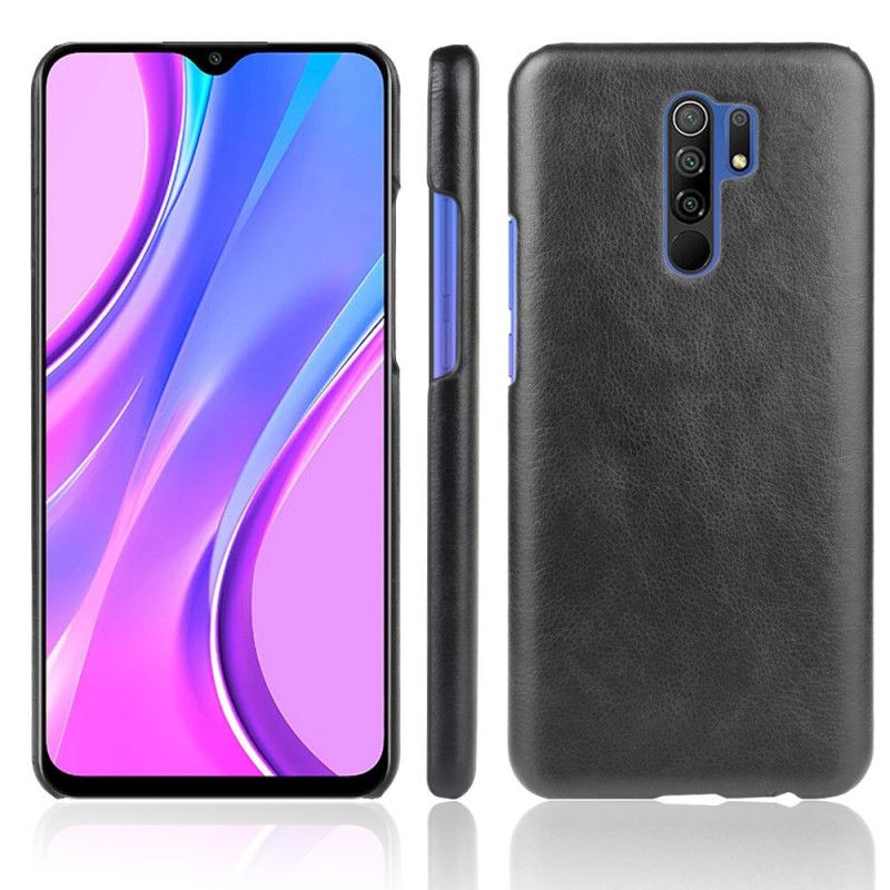 Kuori Xiaomi Redmi 9 Harmaa Musta Suorituskykyinen Nahkaefekti