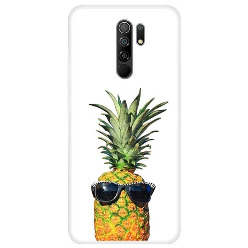 Kuori Xiaomi Redmi 9 Läpinäkyvä Ananas Lasilla Suojakuori