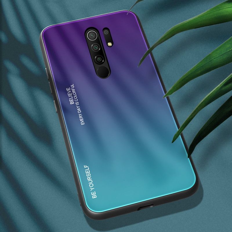 Kuori Xiaomi Redmi 9 Magenta Punainen Ole Itse Karkaistu Lasi