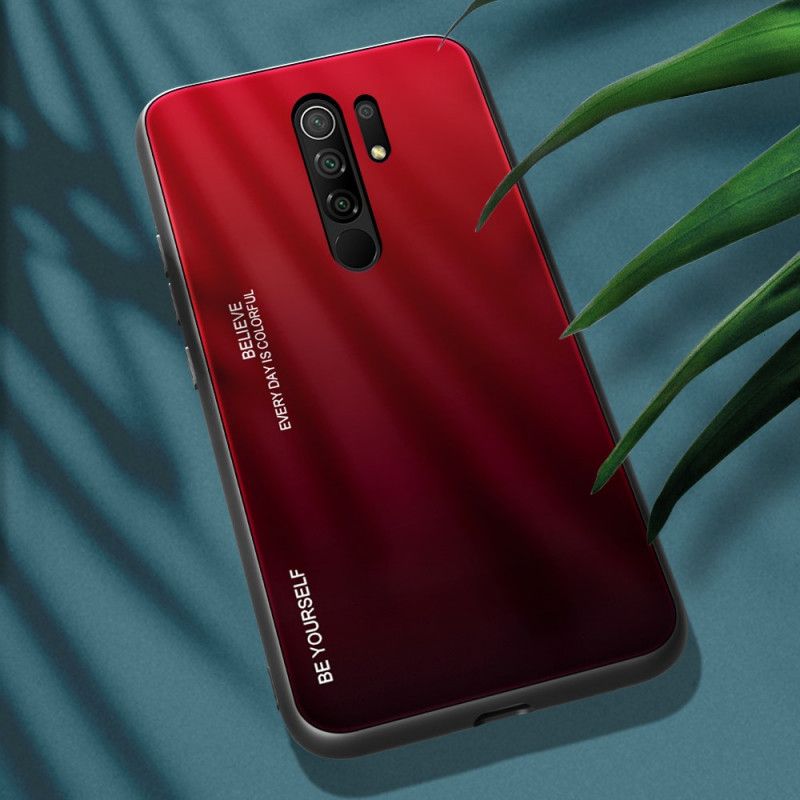 Kuori Xiaomi Redmi 9 Magenta Punainen Ole Itse Karkaistu Lasi