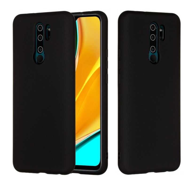 Kuori Xiaomi Redmi 9 Punainen Musta Nestemäinen Silikoni Hihnalla