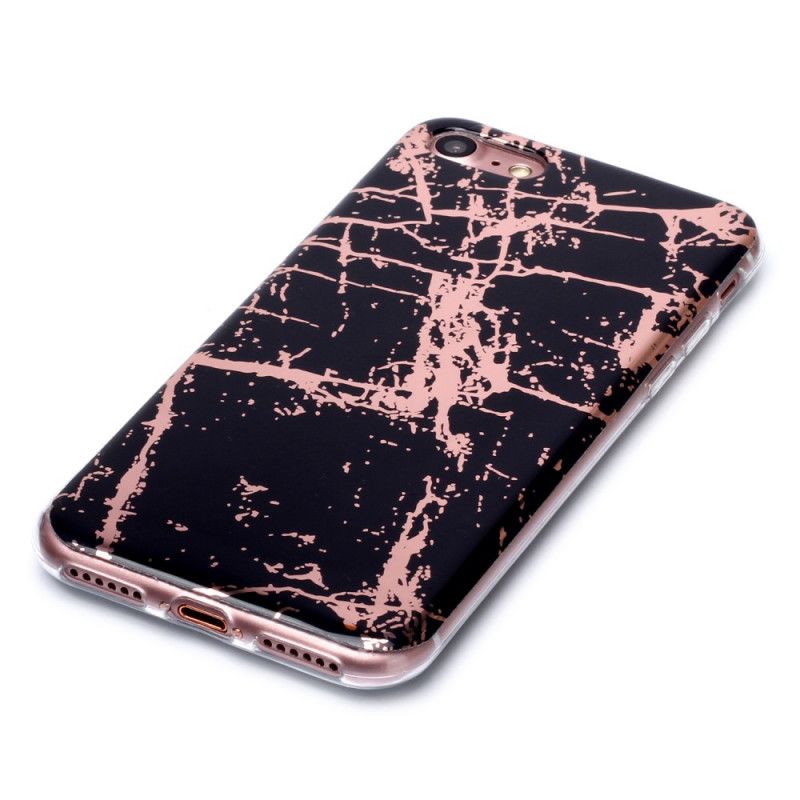 Case Kuoret iPhone 7 / 8 / SE 2 Magenta Musta Puhelinkuoret Marmorivärinen Geometria