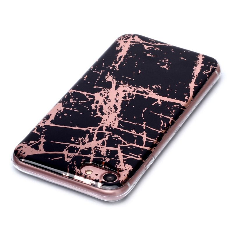 Case Kuoret iPhone 7 / 8 / SE 2 Magenta Musta Puhelinkuoret Marmorivärinen Geometria