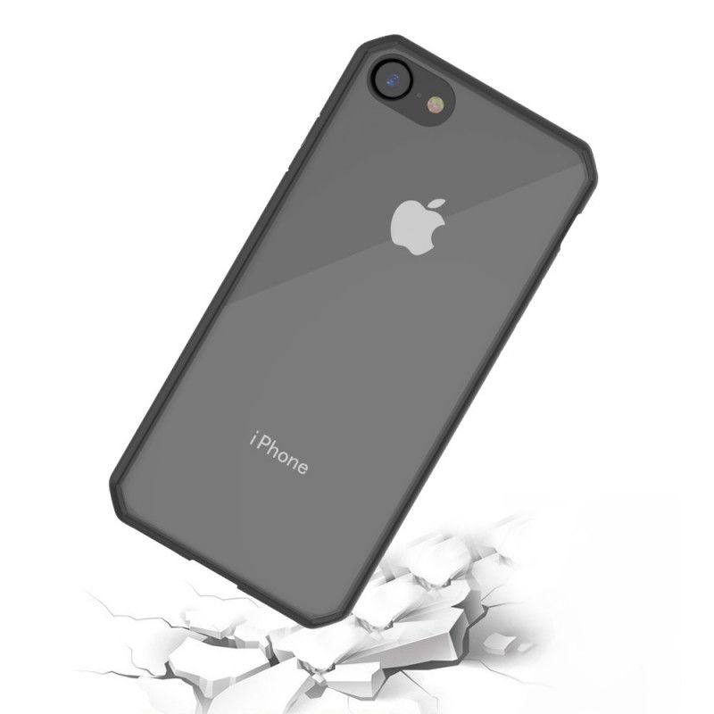 Case Kuoret iPhone 7 / 8 / SE 2 Punainen Musta Puhelinkuoret Läpinäkyvät Värilliset Reunat