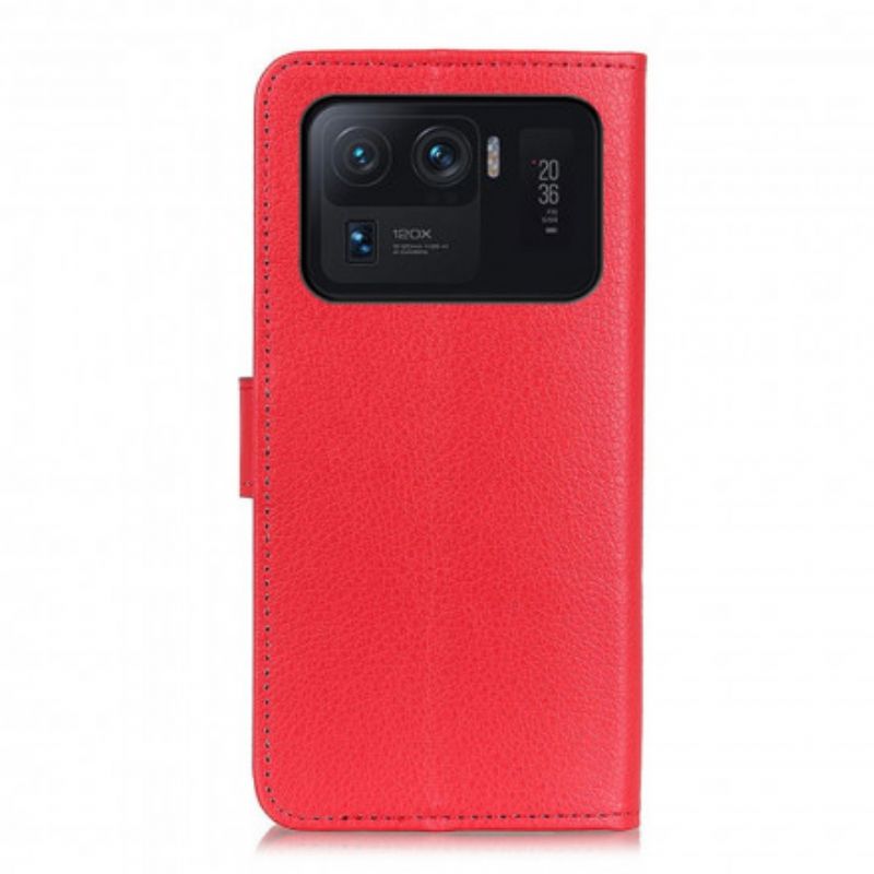 Flip Kotelot Xiaomi Mi 11 Ultra Classic Litchi Faux Leather Suojakuori