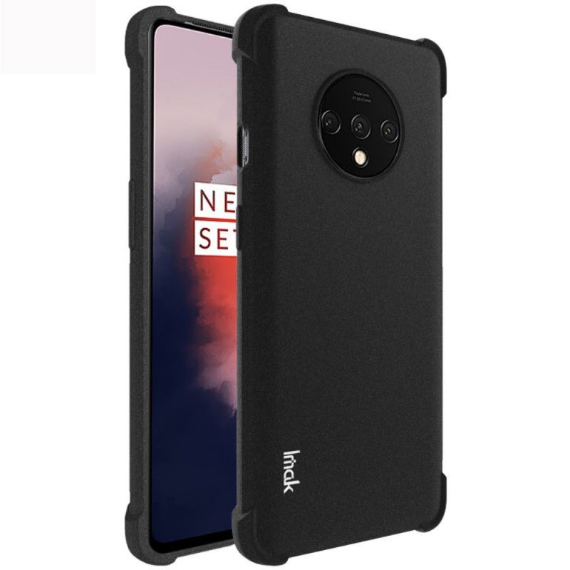 Kuori OnePlus 7T Harmaa Musta Taipuisa Silikoni Imak-Seulakalvolla