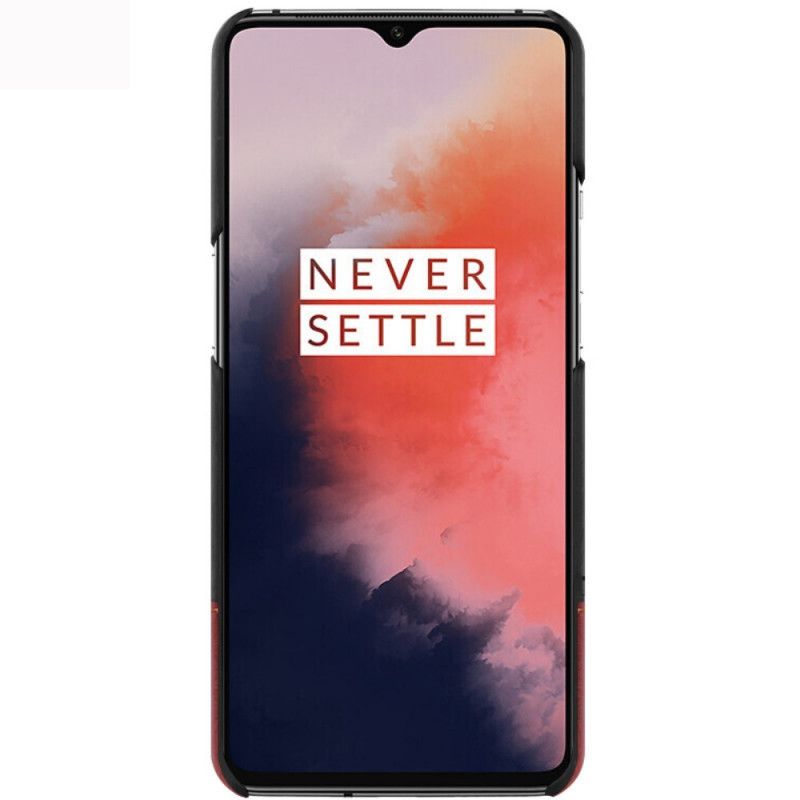 Kuori OnePlus 7T Punainen Musta Imak Ruiyi -Sarjan Nahkaefekti