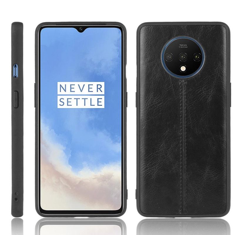 Kuori OnePlus 7T Punainen Musta Nahkainen Ommel