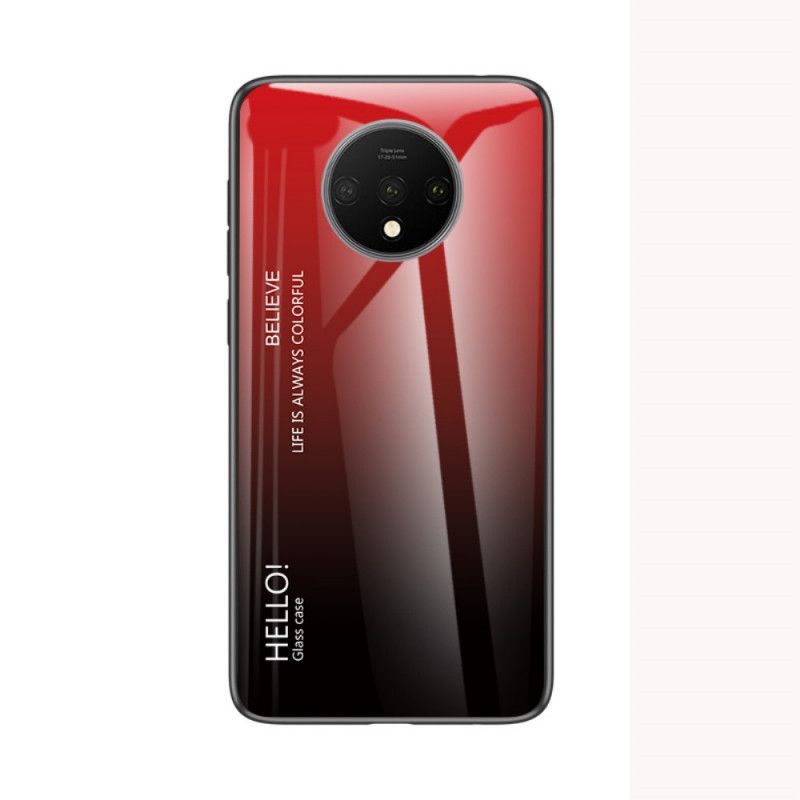 Kuori OnePlus 7T Punainen Valkoinen Hei Karkaistu Lasi