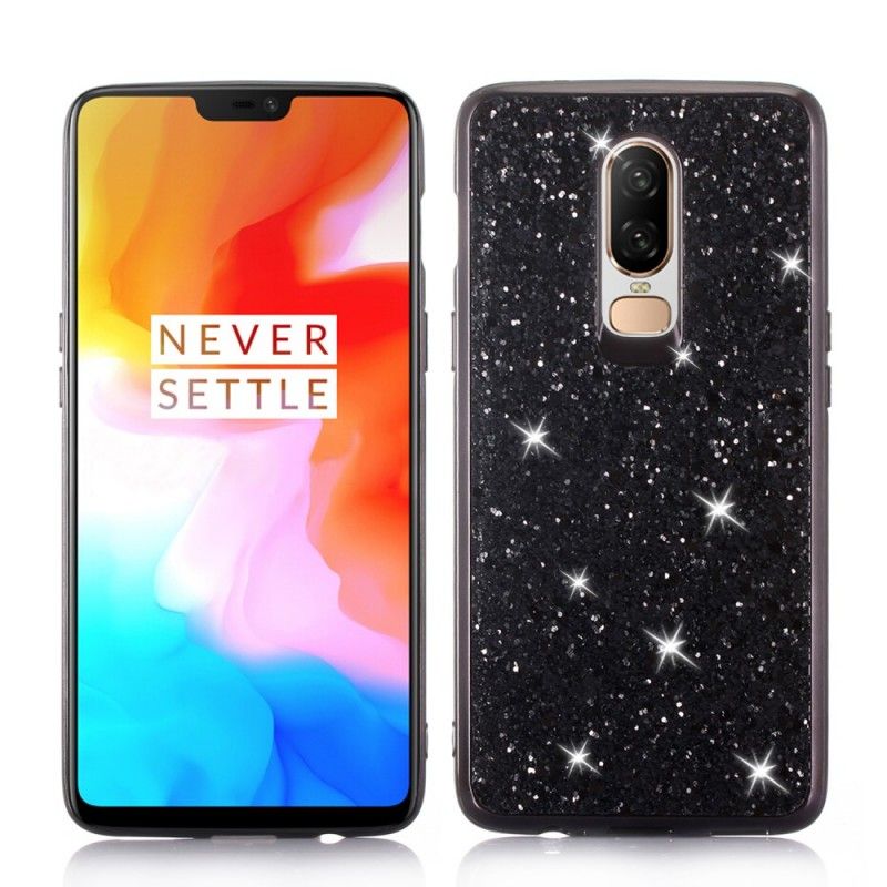 Kuori OnePlus 6 Punainen Musta Olen Kimalteleva