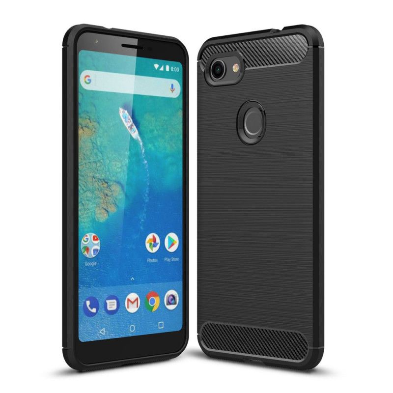 Kuori Google Pixel 3A XL Punainen Musta Harjattu Hiilikuitu