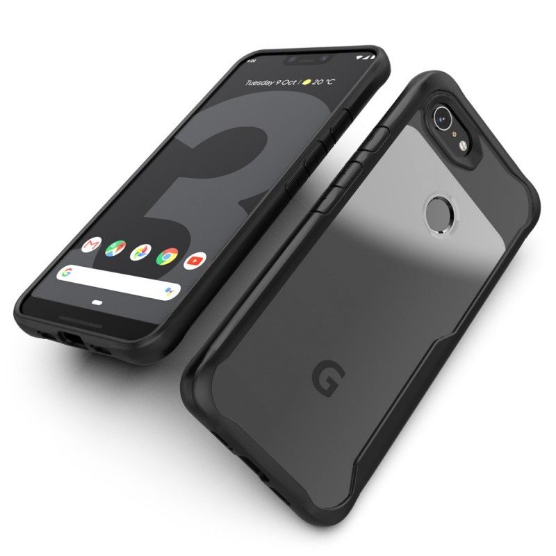 Kuori Google Pixel 3A XL Punainen Musta Viistetty Reuna-Hybridi Suojakuori