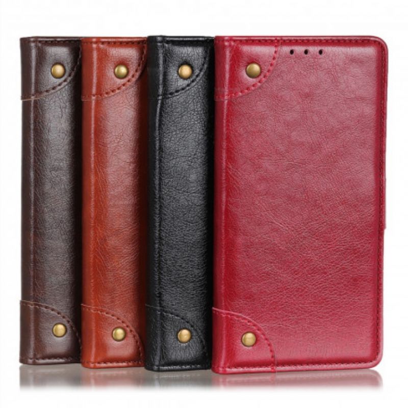 Flip Kotelot Oneplus Nord Ce 5g Style Nappa Leather Vintage Niitit Suojakuori