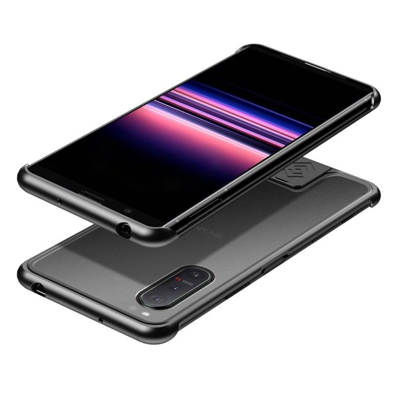 Kuori Sony Xperia 5 II Punainen Musta Lenuo-Metallivanne Suojakuori