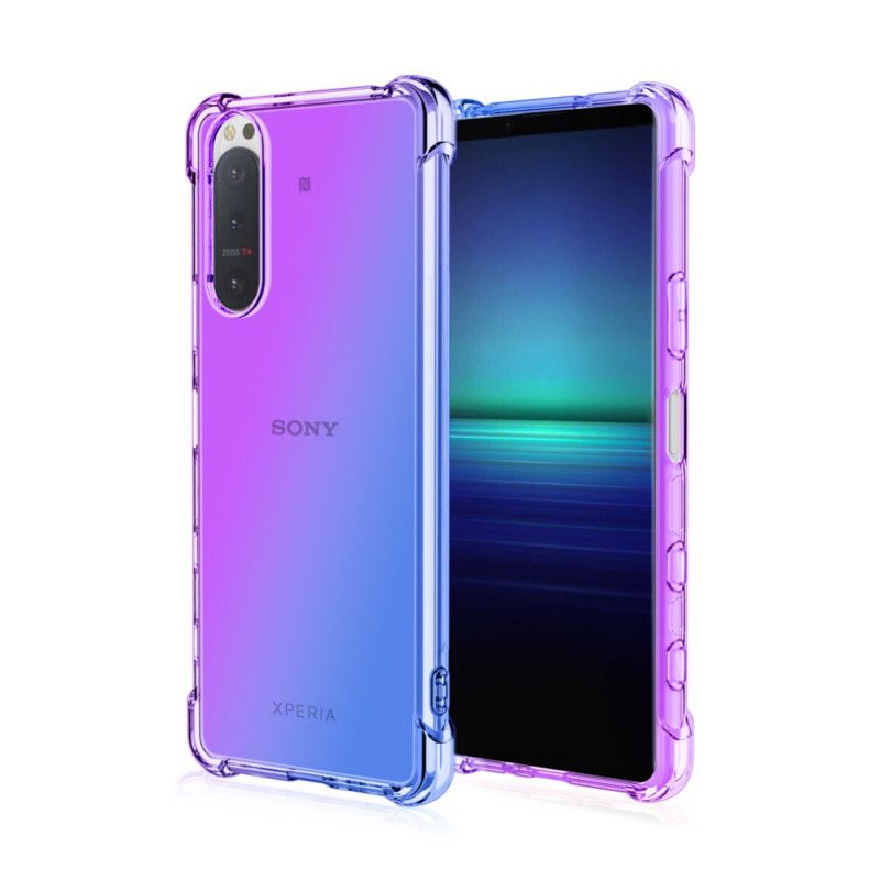 Kuori Sony Xperia 5 II Tummansininen Vaaleanpunainen Kaltevuuden Väri Suojakuori