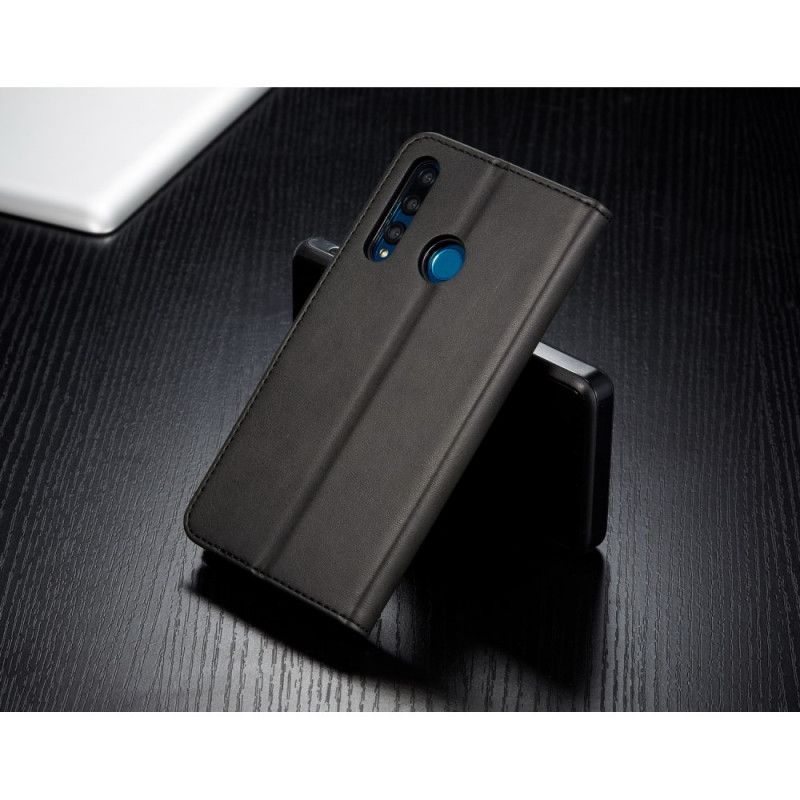 Flip Case Huawei P Smart Plus 2019 Harmaa Musta Lc.Imeeke Nahkaefekti