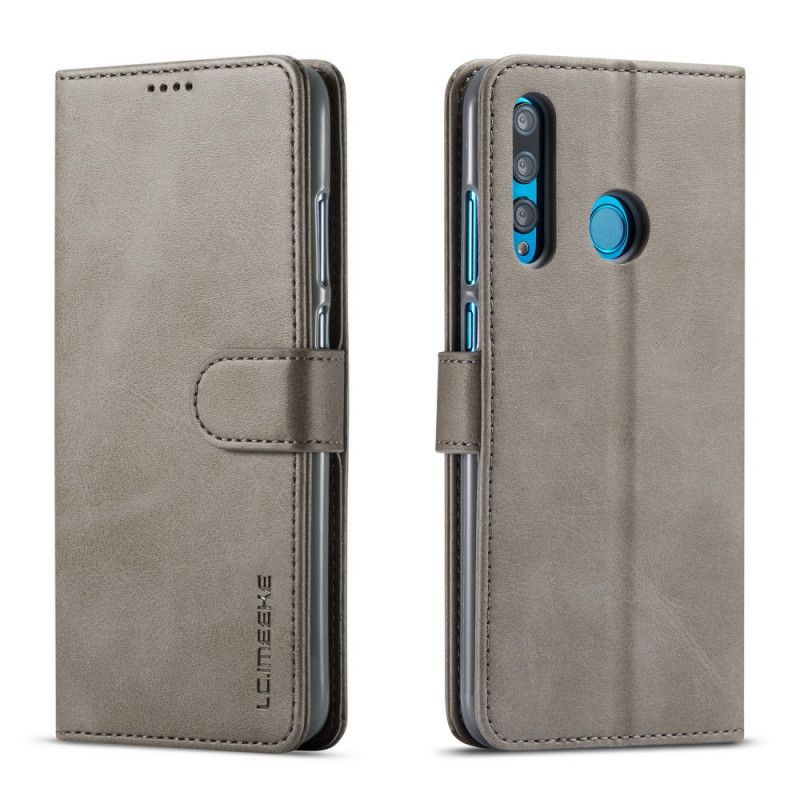 Flip Case Huawei P Smart Plus 2019 Harmaa Musta Lc.Imeeke Nahkaefekti