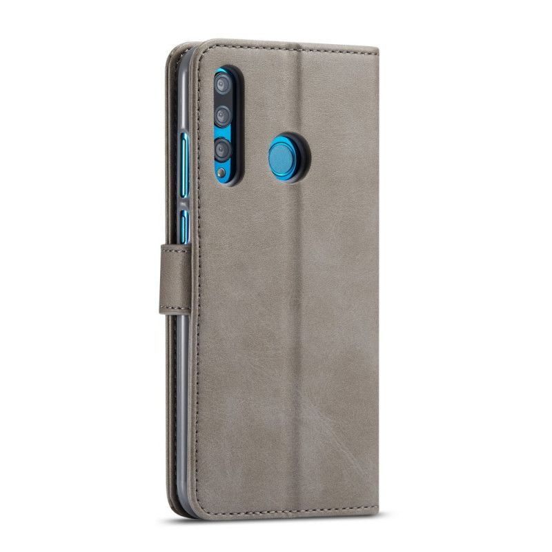 Flip Case Huawei P Smart Plus 2019 Harmaa Musta Lc.Imeeke Nahkaefekti