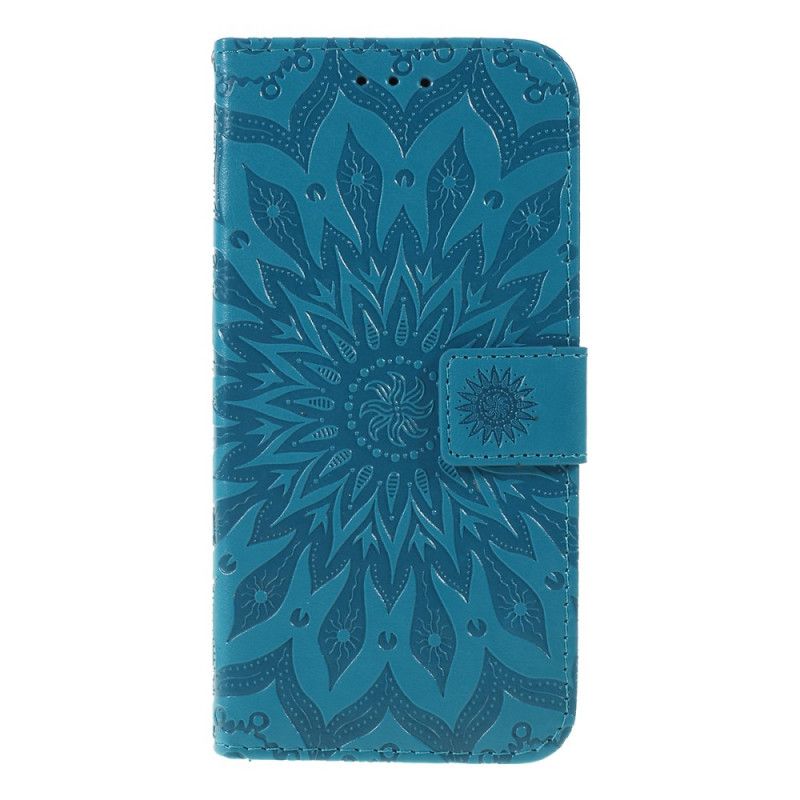 Flip Case Huawei P Smart Plus 2019 Punainen Harmaa Aurinkokukka Tangoilla