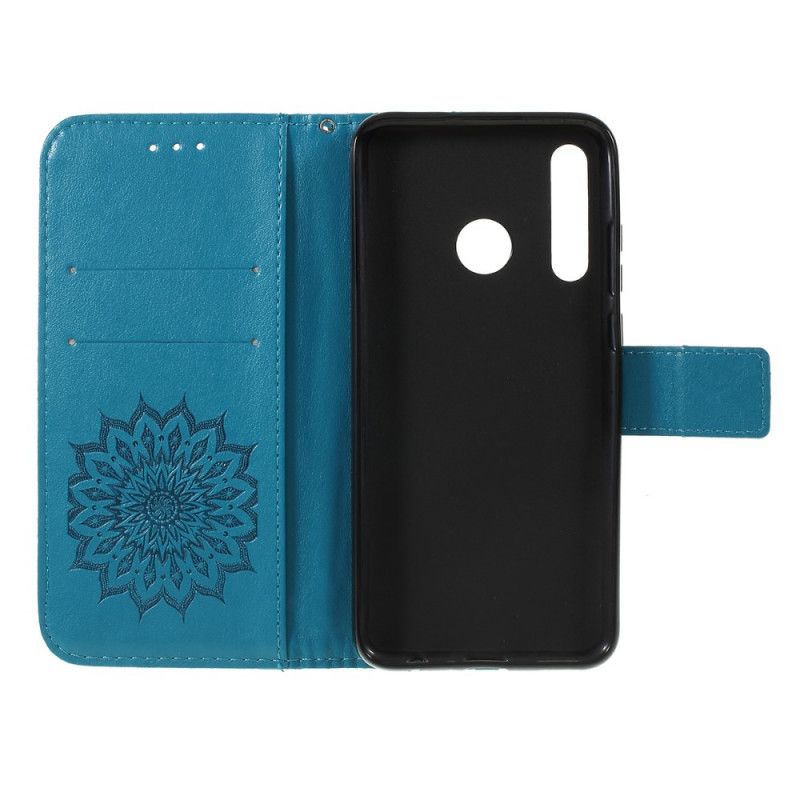 Flip Case Huawei P Smart Plus 2019 Punainen Harmaa Aurinkokukka Tangoilla