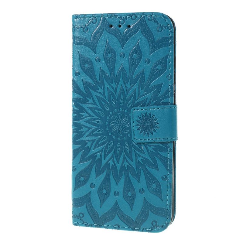 Flip Case Huawei P Smart Plus 2019 Punainen Harmaa Aurinkokukka Tangoilla