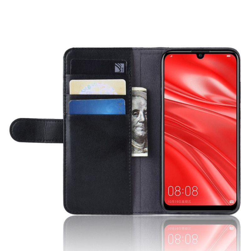 Kotelot Huawei P Smart Plus 2019 Musta Aitoa Nahkaa Suojakuori