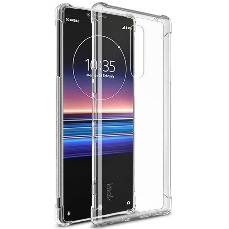 Case Kuoret Sony Xperia 1 Läpinäkyvä Musta Puhelinkuoret Imak Iho Tuntuu