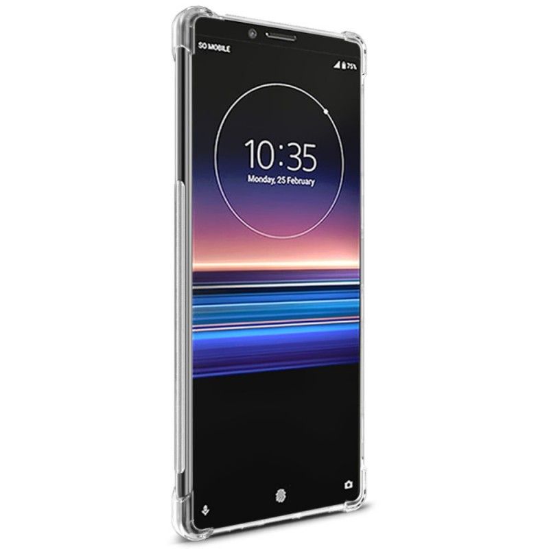 Case Kuoret Sony Xperia 1 Läpinäkyvä Musta Puhelinkuoret Imak Iho Tuntuu