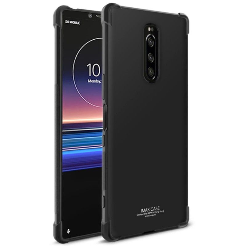 Case Kuoret Sony Xperia 1 Läpinäkyvä Musta Puhelinkuoret Imak Iho Tuntuu