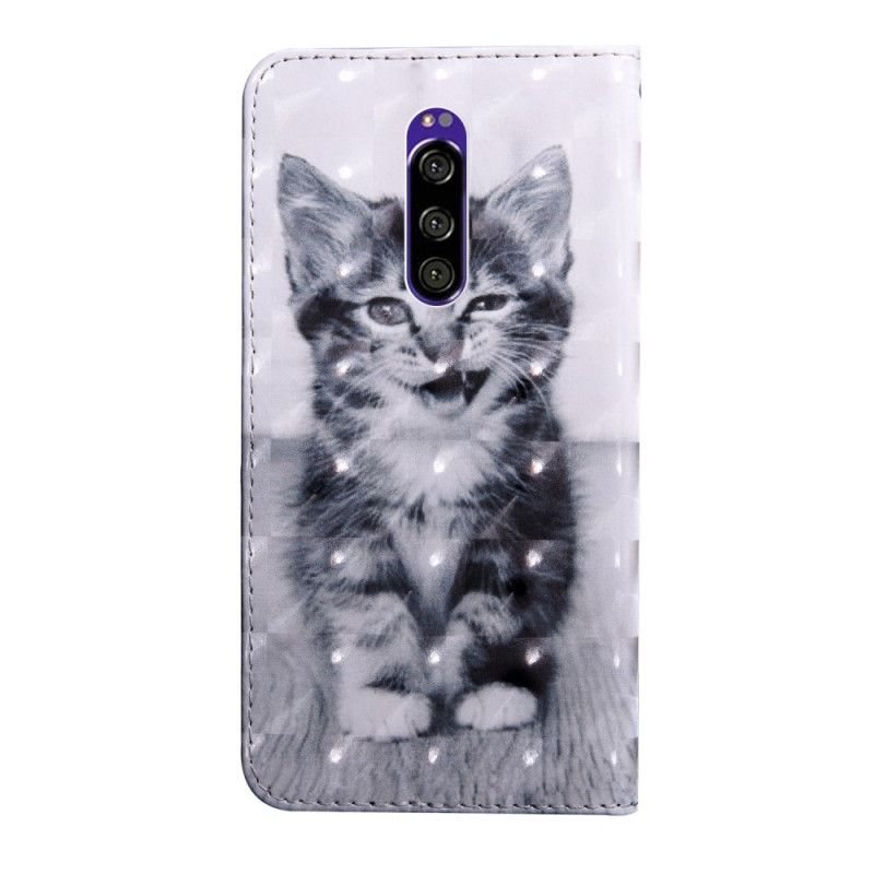 Flip Case Sony Xperia 1 Mustavalkoinen Kissa