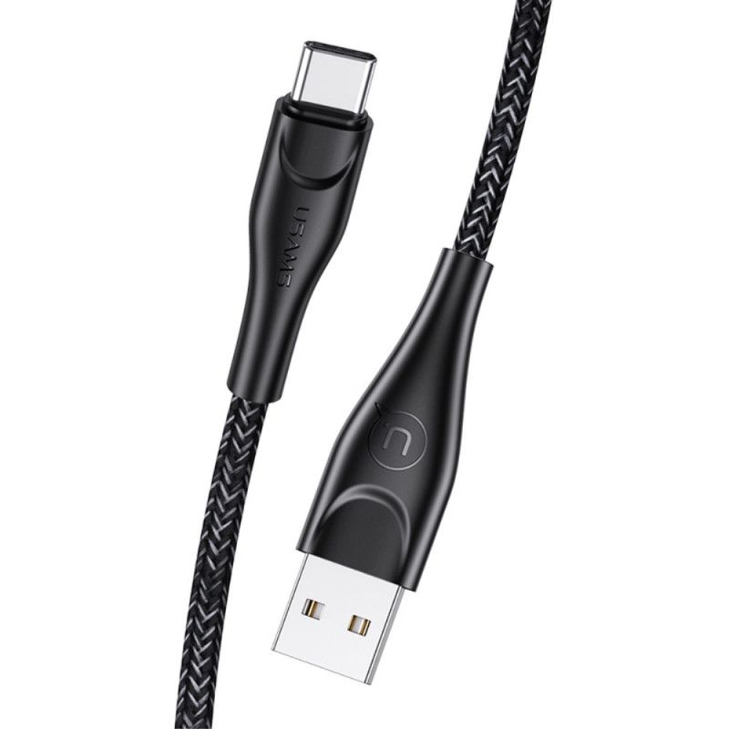 Usams Usb 1 Metrin Punottu Nailonlatauskaapeli