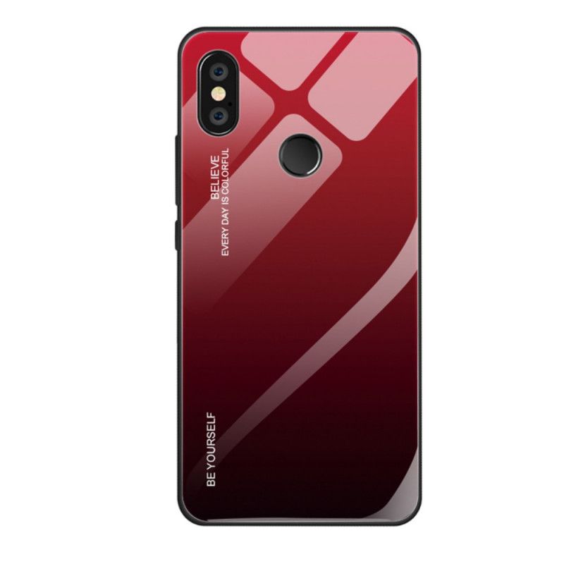 Case Kuoret Xiaomi Redmi Note 5 Magenta Punainen Puhelinkuoret Ole Itse Karkaistu Lasi