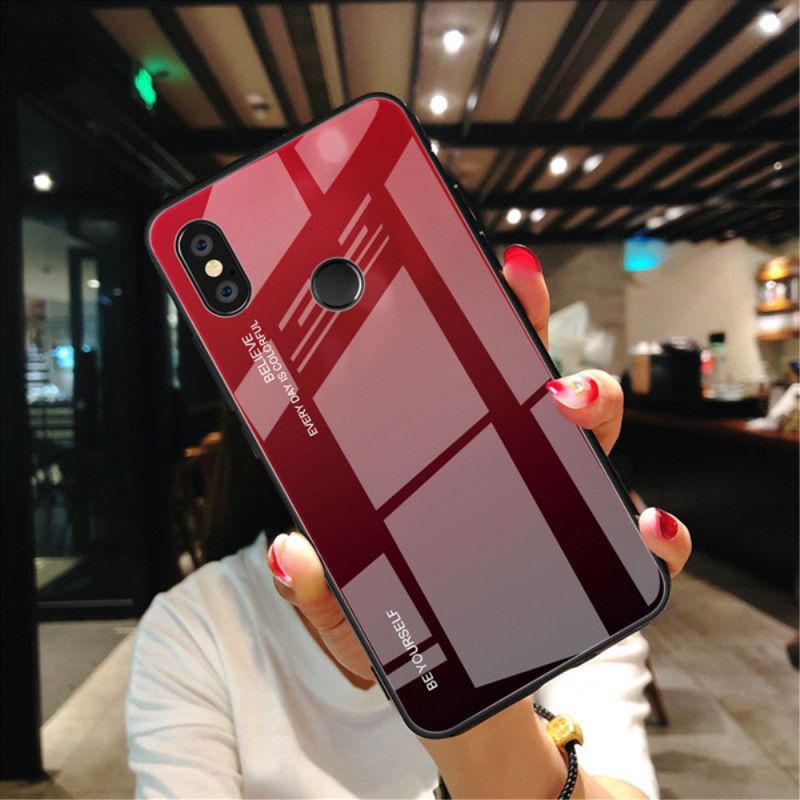 Case Kuoret Xiaomi Redmi Note 5 Magenta Punainen Puhelinkuoret Ole Itse Karkaistu Lasi