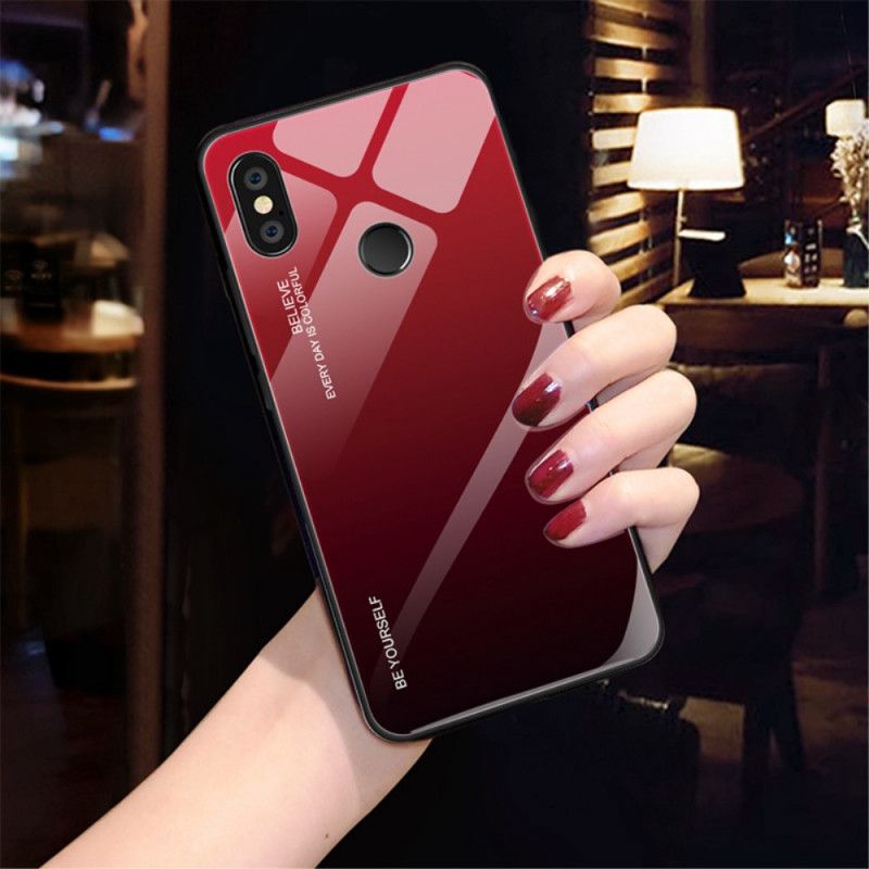 Case Kuoret Xiaomi Redmi Note 5 Magenta Punainen Puhelinkuoret Ole Itse Karkaistu Lasi