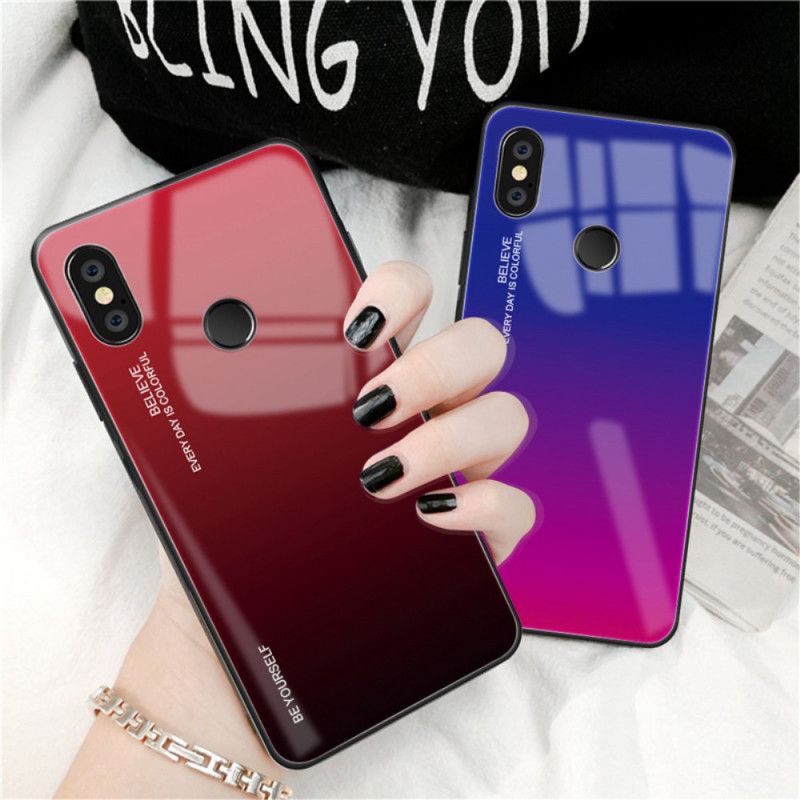 Case Kuoret Xiaomi Redmi Note 5 Magenta Punainen Puhelinkuoret Ole Itse Karkaistu Lasi