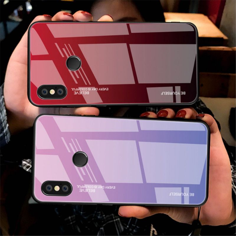 Case Kuoret Xiaomi Redmi Note 5 Magenta Punainen Puhelinkuoret Ole Itse Karkaistu Lasi